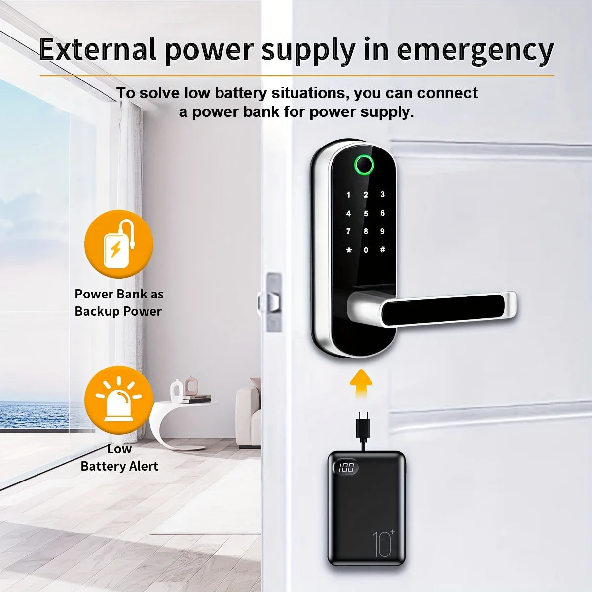 HomeAura Smart Fingerprint Door Lock – Keyless WiFi & App Control