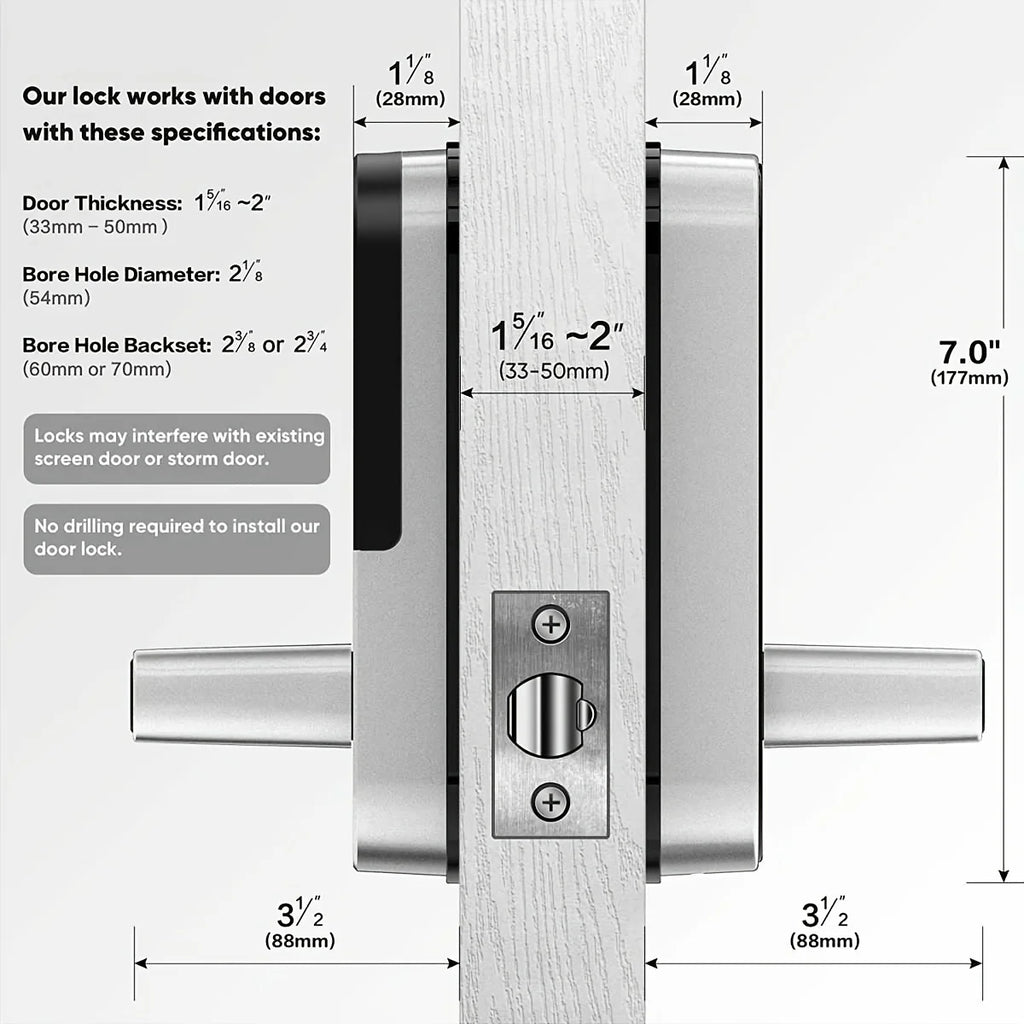 HomeAura Smart Fingerprint Door Lock – Keyless WiFi & App Control