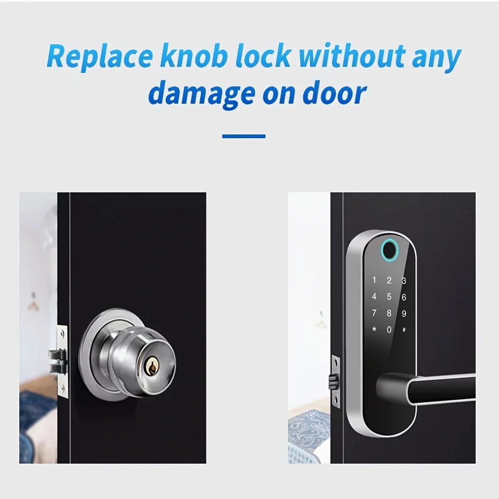 HomeAura Smart Fingerprint Door Lock – Keyless WiFi & App Control