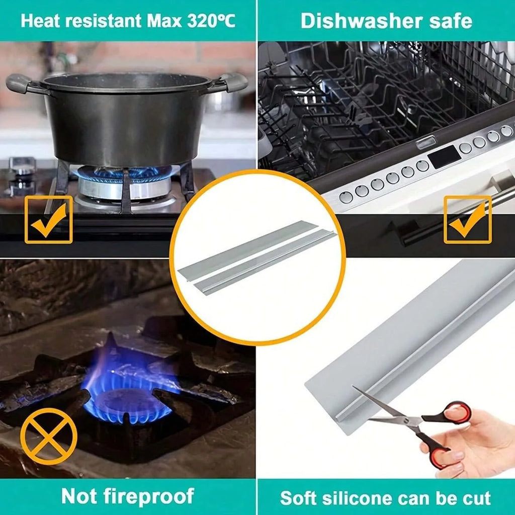 HomeAura Silicone Gap Strip for Stove & Countertop – Kitchen Sealing Strip